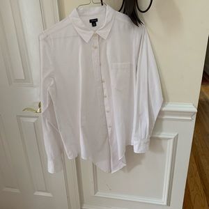 J Crew Button Down White Tie Waist Oxford